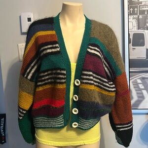 Multicolor Striped Women's Cardigan